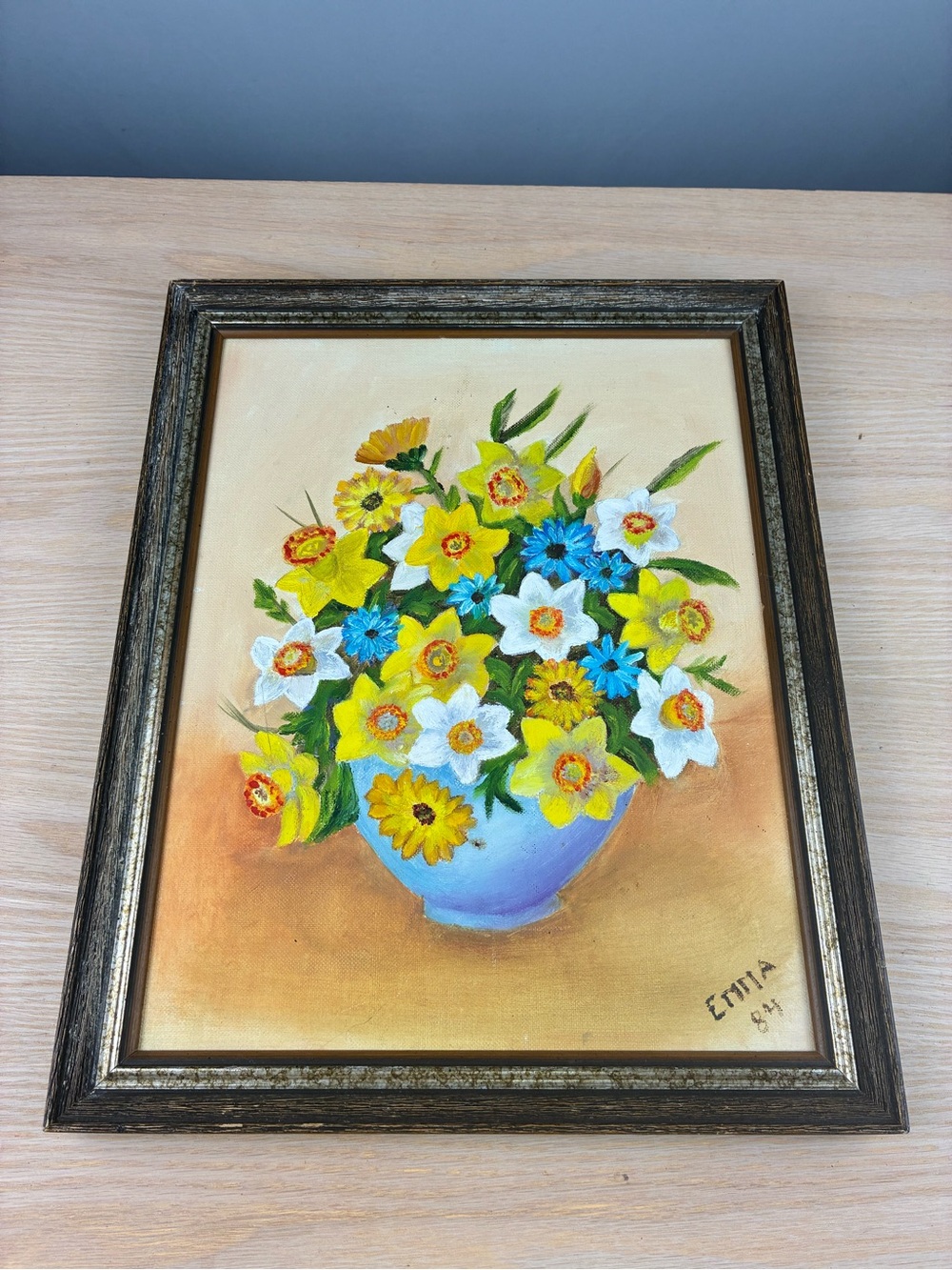 Vintage Original Floral Oil Painting -